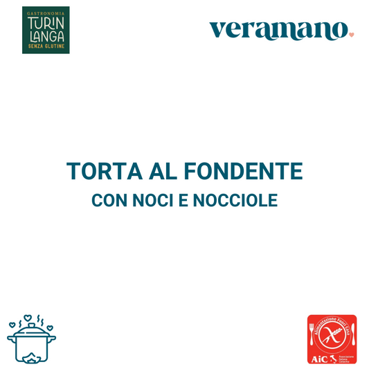 Torta al fondente con noci e nocciole